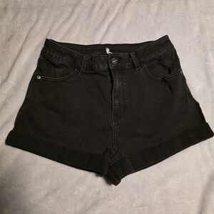 Black Denim Women's Shorts